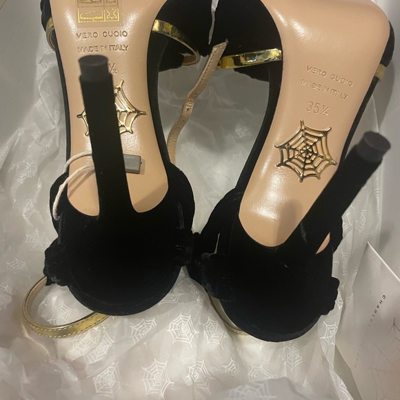 Brand new velvet Charlotte Olympia heeled sandals - Picture 6 of 14